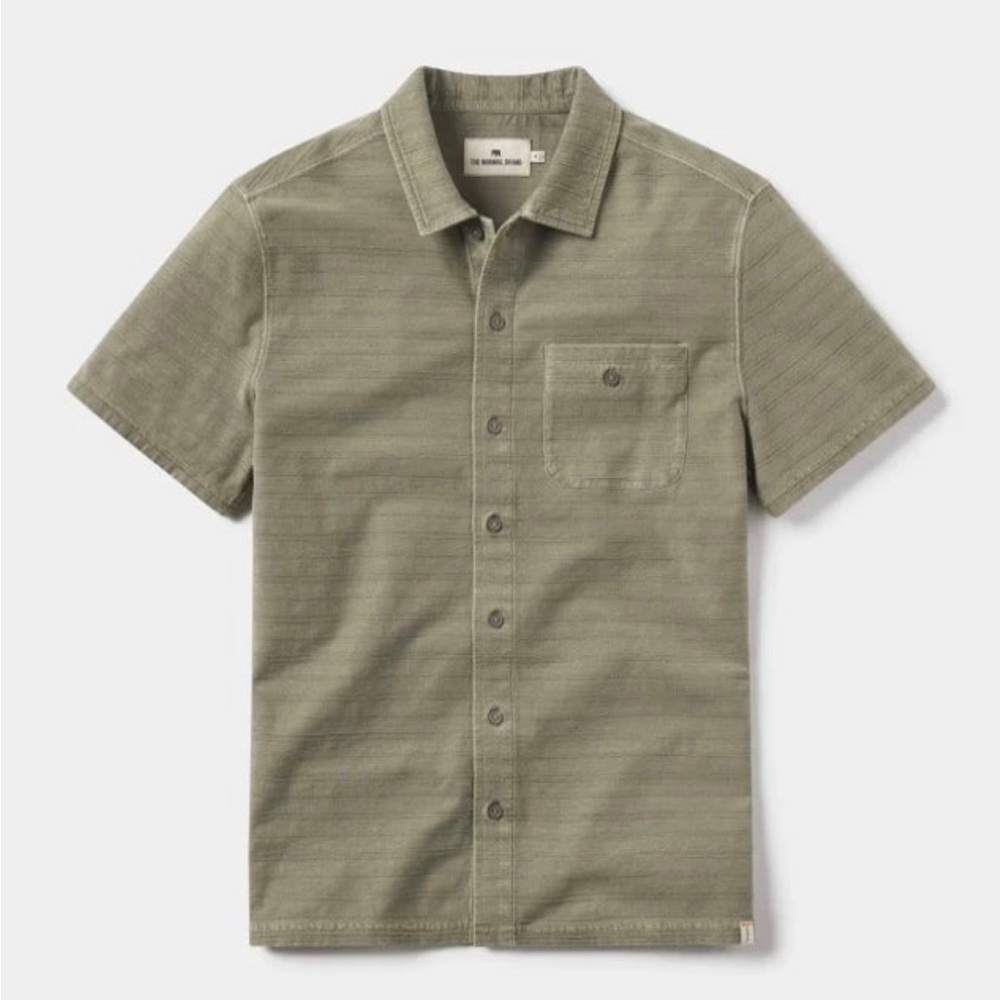 WORN 1x | THE NORMAL BRAND SEQUOIA JACQUARD BUTTON DOWN SHIRT GREEN